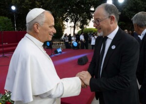 Manolo Da Rold incontra papa Leone XIV al termine di un concerto